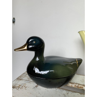 Michel Caugant eend met donkergroene en gouden accenten 