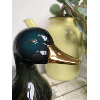 Michel Caugant eend met donkergroene en gouden accenten 