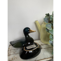 Michel Caugant eend met donkergroene en gouden accenten 