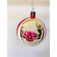 Oude handgeschilderde kerstbal met kerstman op 