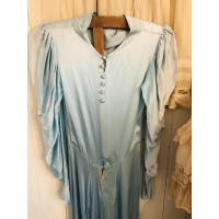 Prachtig blauwe Edwardiaanse tea gown. 