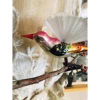 Antieke kerstvogel met vleugels 