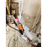 Antieke kerstvogel met vleugels 