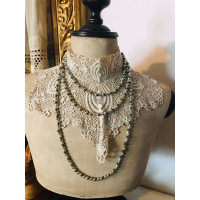 Antieke glazen kralenslinger of kerstslinger 