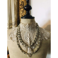 Antieke glazen kralenslinger of kerstslinger 