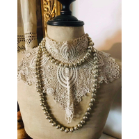 Antieke glazen kralenslinger of kerstslinger 