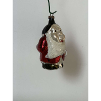 Antieke mondgeblazen kabouter met besuikerde baard 