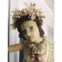 Antieke sofa doll / boudoir pop uit de jaren 1880.