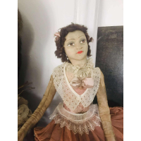 Antieke sofa doll / boudoir pop uit de jaren 1880.