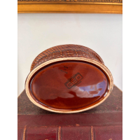 Vintage GEO konijnenterrine in gevlochten mandje – 15 cm 
