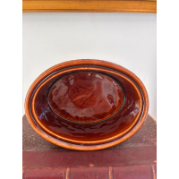 Vintage GEO konijnenterrine in gevlochten mandje – 15 cm 