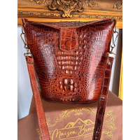 Vintage croco bucket bag – jaren 60–80