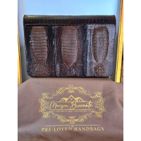 Vintage handtas in krokodil-/kaaimanleer – luxe uitvoering