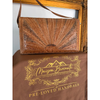 Vintage Qusala Indonesia handtas in slangenleer – handgemaakt