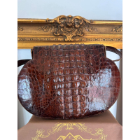 Vintage handtas in krokodil-/kaaimanleer – jaren 50–70