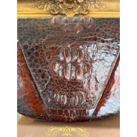 Vintage handtas in krokodil-/kaaimanleer – jaren 50–70