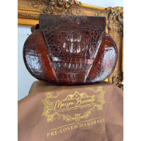 Vintage handtas in krokodil-/kaaimanleer – jaren 50–70