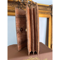 Vintage Qusala Indonesia handtas in slangenleer – handgemaakt