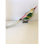 Antieke grote glazen kerst vogeltje 