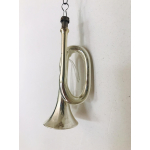 Antieke glazen kerstbal in de vorm van een trompet