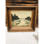 Klein schilderijtje met winterlandschap