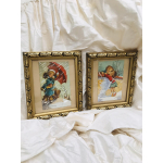 2 ingekaderde postkaartjes 