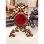 Verkocht - Zakhorloge houdertje in messing. 