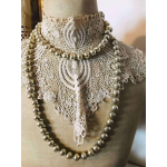 Antieke glazen kralenslinger of kerstslinger 