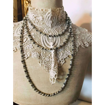 Antieke glazen kralenslinger of kerstslinger 