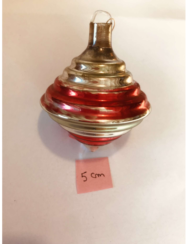 Mooie antieke glazen kerstbal van het gekende Belgische merk Ajeko.