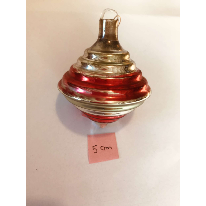 Mooie antieke glazen kerstbal van het gekende Belgische merk Ajeko.