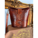 Vintage croco bucket bag – jaren 60–80