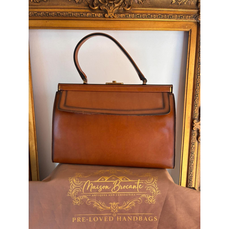 Vintage Jean Sinturel lederen handtas – Frankrijk – jaren 70