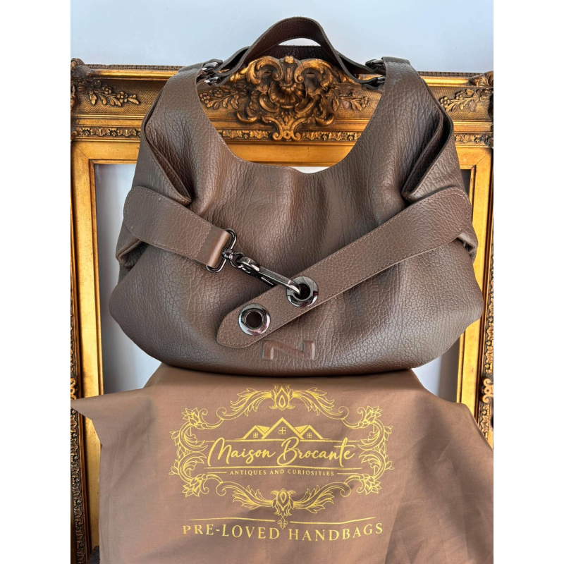Nathan-Baume lederen hobo handtas – Taupebruin